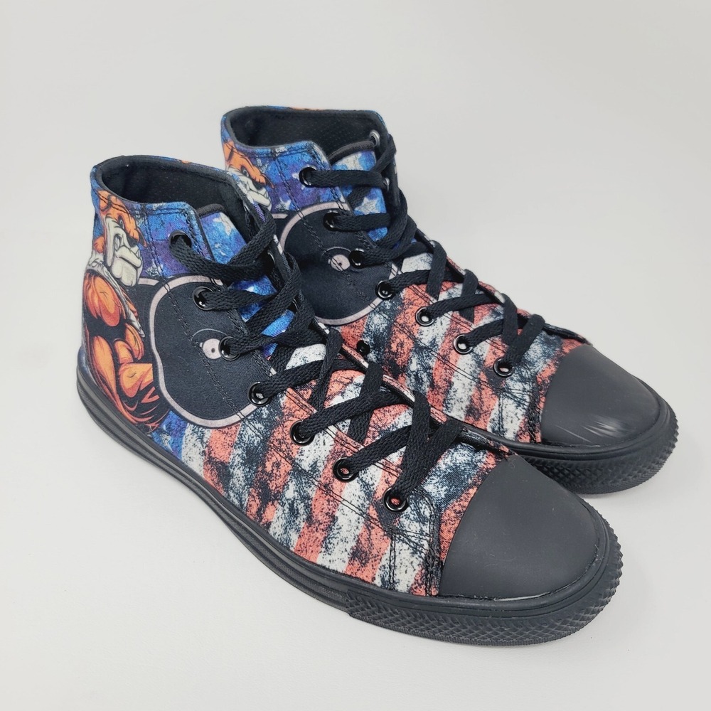 Raad Shop Men's High Top Sneakers Size 10.5 Red White Blue‎ Casual Shoes
